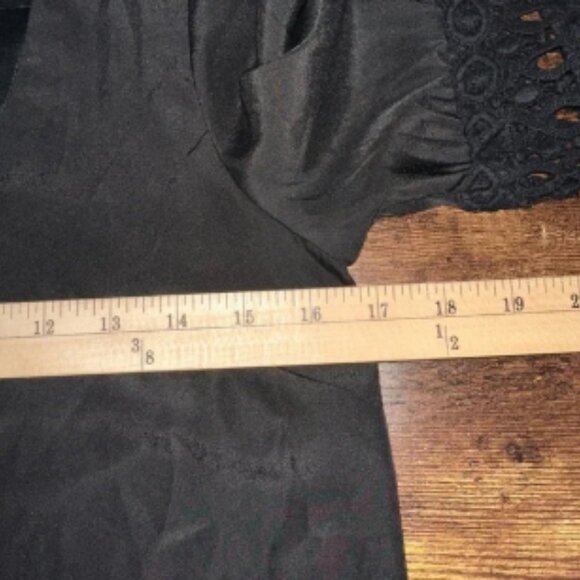 Stone Cold Fox Ninas Dress Womens Small Black Boho Lace Bell Sleeve Mini - Picture 4 of 6